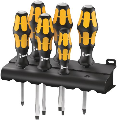 Wera Tool 5018282001 932/6 Screwdriver set Kraftform Wera: Chiseldriver and rack, 6 pieces