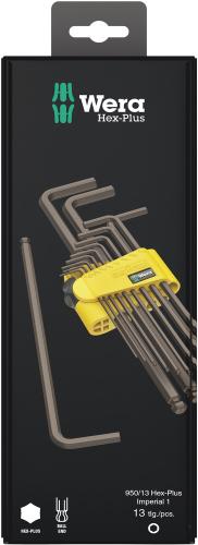 Wera Tool 5021721001 950/13 Hex-Plus Imperial 1 SB L-key set, imperial, BlackLaser, 13 pieces