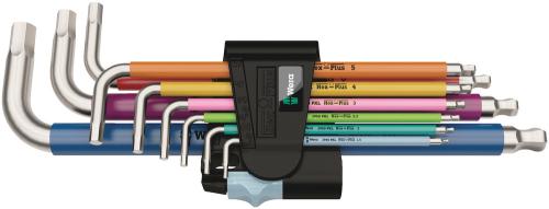 Wera Tool 5022669001 3950/9 Hex-Plus Multicolour Stainless 1 L-key set, metric, stainless, 9 pieces