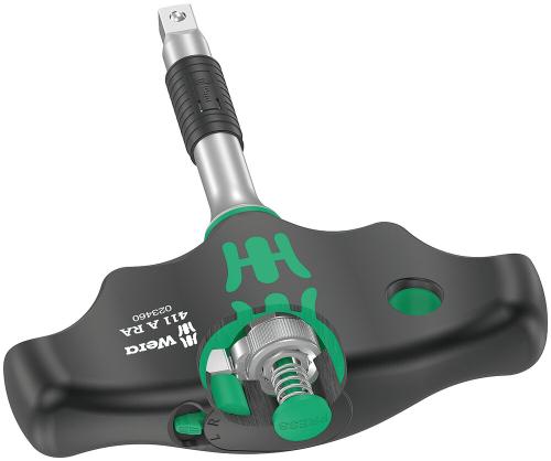 Wera Tool 5023460001 411 A RA T-handle adapter screwdriver with ratchet function, 1/4", 1/4" x 45 mm