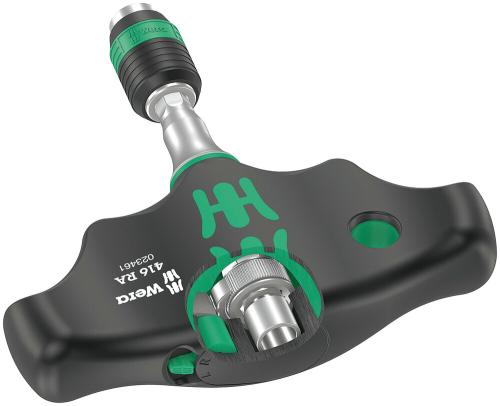 Wera Tool 5023461001 416 RA T-handle bitholding screwdriver with ratchet function and Rapidaptor quick-release chuck, 1/4 x 45 mm