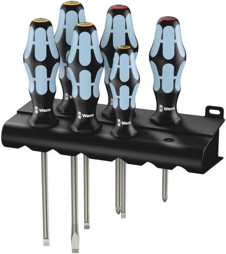Wera Tool 5032060001 3334/6 Screwdriver set, stainless and rack, 6 pieces