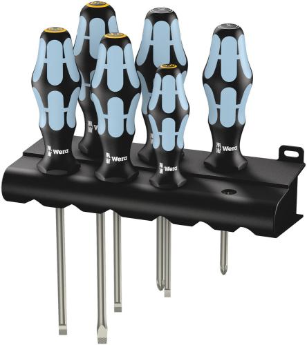 Wera Tool 5032061001 3334/3355/6 Screwdriver set, stainless and rack, 6 pieces