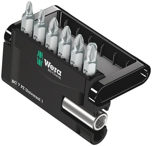 Wera Tool 5056296001 Bit-Check 7 PZ Universal 1, 7 pieces