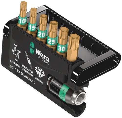 Wera Tool 5057415001 Bit-Check 7 TX Diamond 1, 7 pieces