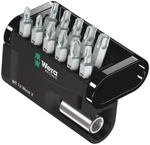 Wera Tool 5057422001 Bit-Check 12 Wood 2, 12 pieces