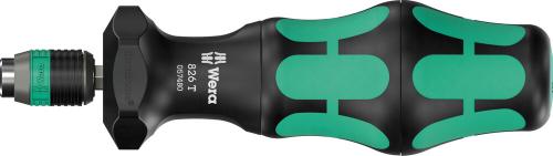 Wera Tool 5057480001 826 T Kraftform Turbo bit-holding screwdriver handle with Rapidaptor quick-release chuck, 1/4" x 146 mm