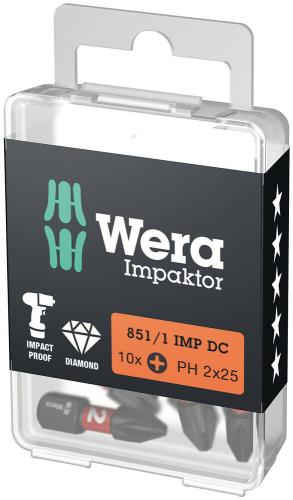 Wera Tool 5057616001 851/1 IMP DC Impaktor bits, PH 2 x 25 mm