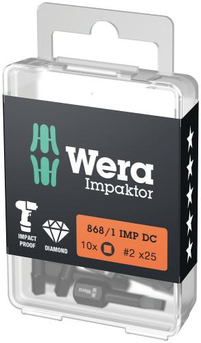 Wera Tool 5057631001 868/1 IMP DC Impaktor Square-Plus bits, # 2 x 25 mm