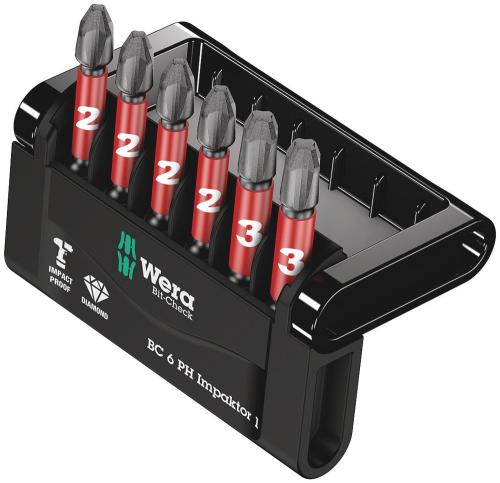 Wera Tool 5057691001 Bit-Check 6 PH Impaktor 1, 6 pieces