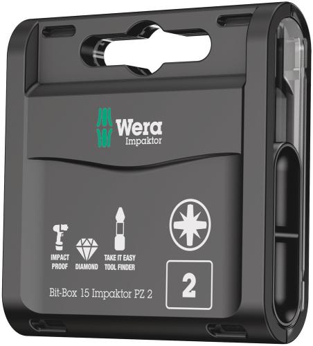Wera Tool 5057763001 Bit-Box 15 Impaktor PZ, PZ 2 x 25 mm, 15 pieces