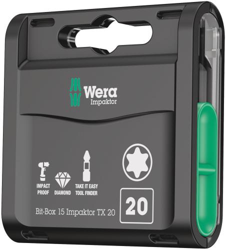 Wera Tool 5057772001 Bit-Box 15 Impaktor TX, TX 20 x 25 mm, 15 pieces