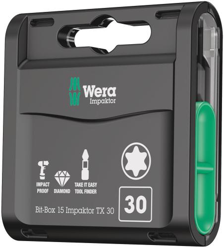 Wera Tool 5057776001 Bit-Box 15 Impaktor TX, TX 30 x 25 mm, 15 pieces