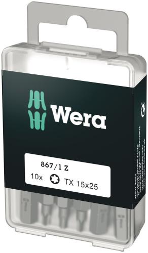 Wera Tool 5072407001 867/1 DIY TORX® bits, TX 15 x 25 mm, 10 pieces