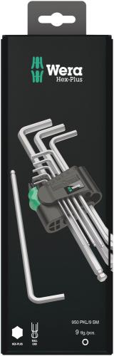 Wera Tool 5073391001 950/9 Hex-Plus 1 SB L-key set, metric, chrome-plated, 9 pieces