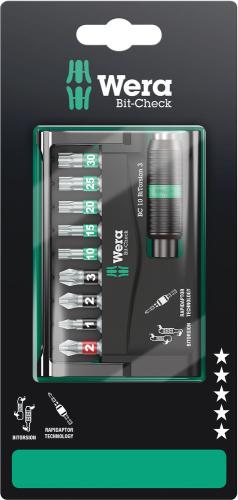Wera Tool 5073418001 Bit-Check 10 BiTorsion 3 SB, 10 pieces