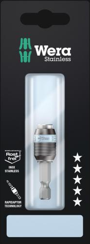 Wera Tool 5073616001 3888/4/1 K SB Rapidaptor Universal Bit Holder, stainless, 1/4" x 50 mm