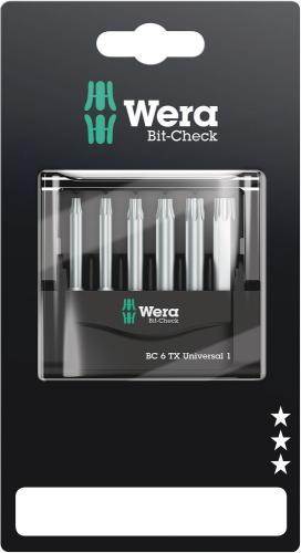 Wera Tool 5073637001 Bit-Check 6 TX Universal 1 SB, 6 pieces