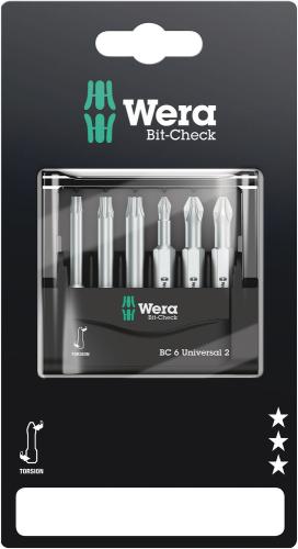 Wera Tool 5073638001 Bit-Check 6 Universal 2 SB, 6 pieces
