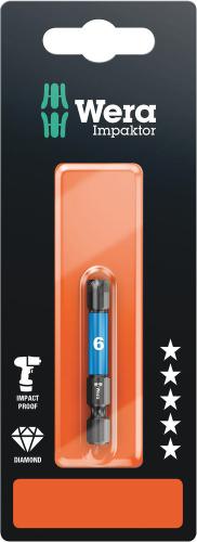 Wera Tool 5073946001 840/4 IMP DC Impaktor bits SB, 6 x 50 mm