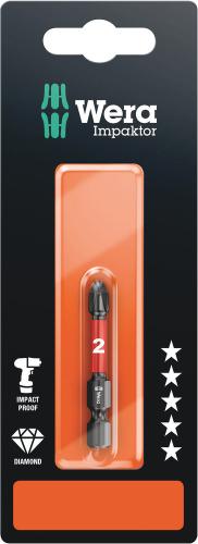 Wera Tool 5073956001 851/4 IMP DC SB Impaktor bits, PH 2 x 50 mm