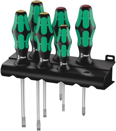 Wera Tool 5105650001 334/6 Rack Screwdriver set Kraftform Plus Lasertip and rack, 6 pieces