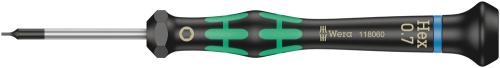 Wera Tool 5118060001 2054 Screwdriver for hexagon socket screws for electronic applications, 0.7 x 40 mm