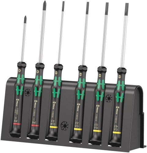Wera Tool 5118152001 2035/6 B Screwdriver set and rack for electronic applications, 6 pieces