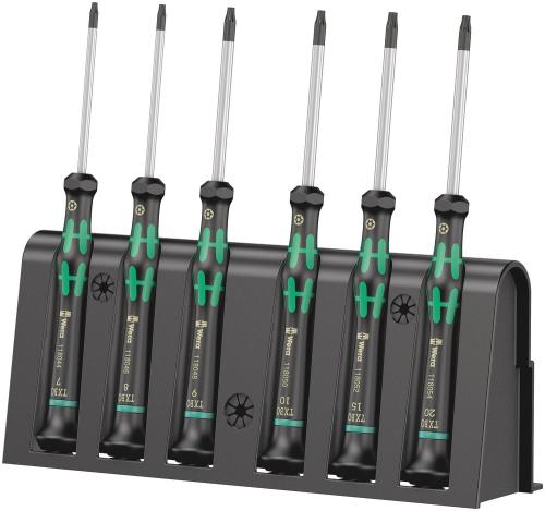 Wera Tool 5118154001 2067/6 TORX® BO Screwdriver set and rack for electronic applications, 6 pieces