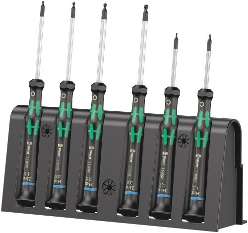 Wera Tool 5118156001 2052/6 Hexagon screwdriver set and rack for electronic applications, 6 pieces