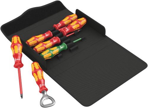 Wera Tool 5136018001 Kraftform 100 iS/7 set 3 Screwdriver set Kraftform Plus series 100. Partly with reduced blade diameter, 7 pieces