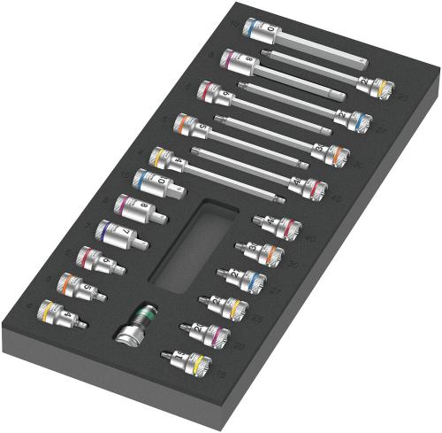 Wera Tool 5150113001 9723 Foam insert Zyklop B 3/8" bit socket set 1, 22 pieces