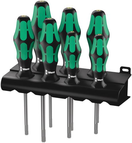 Wera Tool 5223161001 367/7 TORX® HF Kraftform Plus Screwdriver set with holding function and rack, 7 pieces