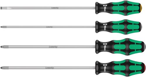 Wera Tool 5347736002 335/350/355/4 Screwdriver set Kraftform Plus Lasertip 200 mm-long blades, 4 pieces