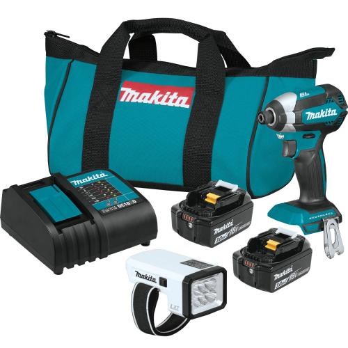 Makita XDT131X2 18V LXT Brushless Impact Driver Kit with L.E.D Flashlight and 2 Batteries (3.0Ah)