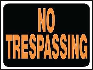 Hy-Ko Hy-Glo Series 3014 Identification Sign, Rectangular, NO TRESPASSING, Fluorescent Orange Legend, Black Background