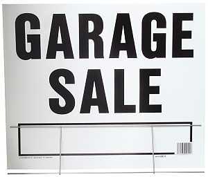 Hy-Ko LGS-2 Lawn Sign, Garage Sale, Black Legend, Plastic, 24 in W x 19 in H Dimensions