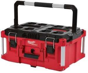 Milwaukee PACKOUT 48-22-8425 Tool Box, 100 lb, Polymer, Red, 22.1 in L x 16.1 in W x 11.3 in H Outside