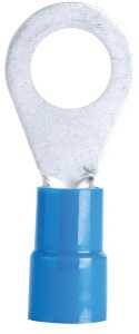 Gardner Bender 20-103 Ring Terminal, 600 V, 16 to 14 AWG Wire, #4 to 6 Stud, Vinyl Insulation, Copper Contact, Blue