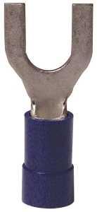 Gardner Bender 10-113 Spade Terminal, 600 V, 16 to 14 AWG Wire, #4 to 6 Stud, Vinyl Insulation, Blue, 100/PK
