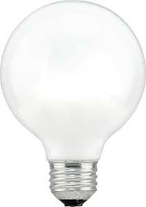 Sylvania 15882 Incandescent Lamp, 3.125 in Dia x 4.44 in L Dimensions, 40 W, G25 Lamp, Medium Lamp Base, 260 Lumens