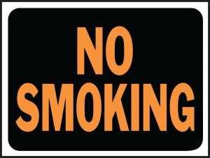 Hy-Ko Hy-Glo Series 3013 Identification Sign, Rectangular, NO SMOKING, Fluorescent Orange Legend, Black Background