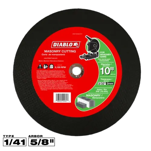 10" x 3/32" x 5/8" Masonry Cut-Off Disc
