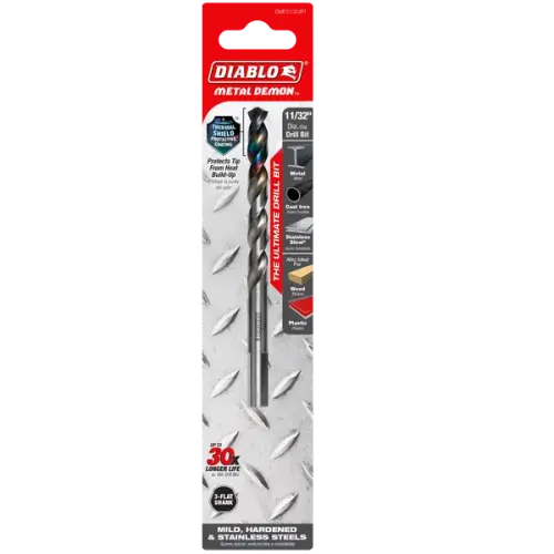 11/32" Metal Demon Drill Bit for Mild, Hardened and Stainless Steels