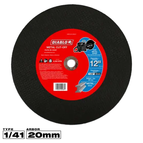 12" 20mm High Speed Metal Cut-Off Disc