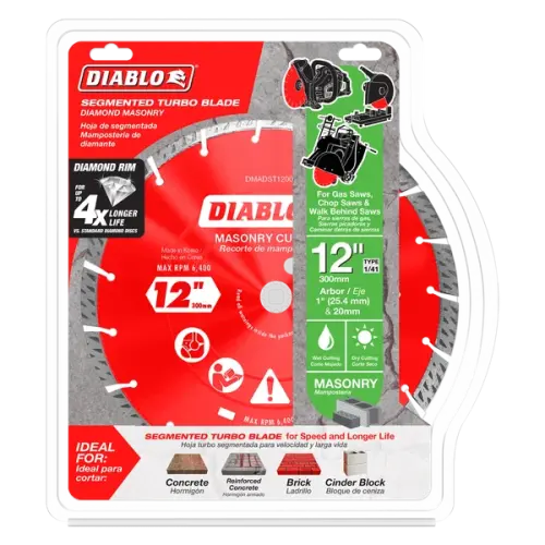 12" Diamond Segmented Turbo Masonry Cut-Off Blade