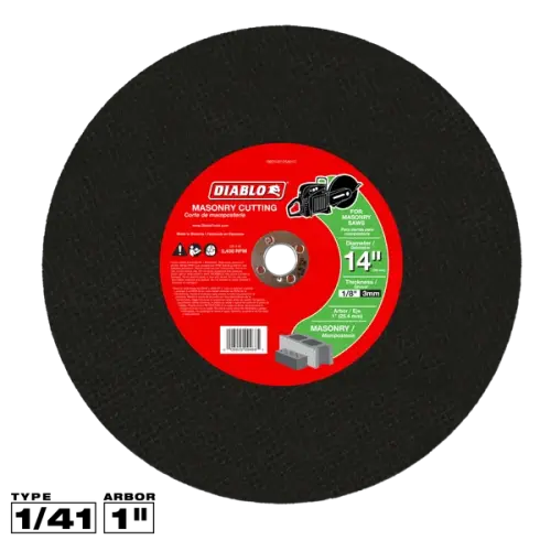 12" x 1/8" x 1" High Speed Masonry Cut-Off Disc
