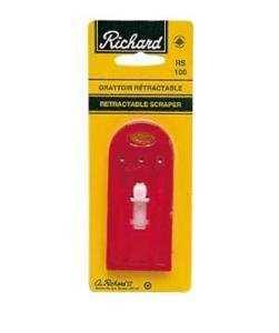 Hyde RS-100 Scraper, 2-1/2 in W Blade, 1-Edge, Razor, Retractable Blade, Plastic Handle