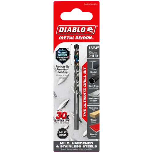 13/64" Metal Demon Drill Bit for Mild, Hardened and Stainless Steels