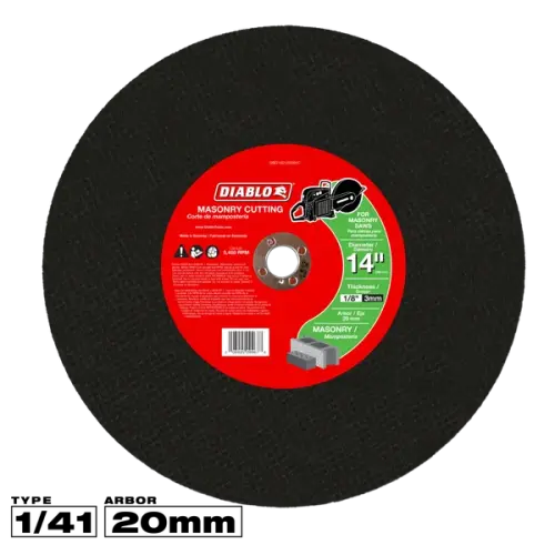 14" x 1/8" x 20mm High Speed Masonry Cut-Off Disc